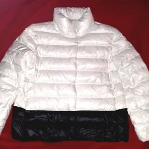 Ralph Lauren Polo Sport Packable White Black Quilted Puffer Coat Medium